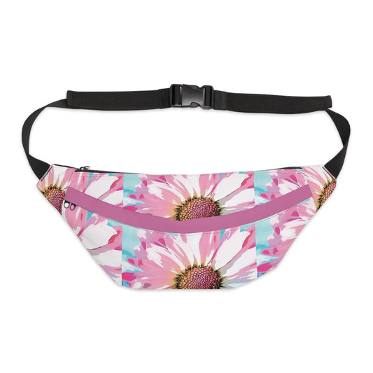 Pink Floral Print South Beach Style Everyday Beach Large Fanny Pack