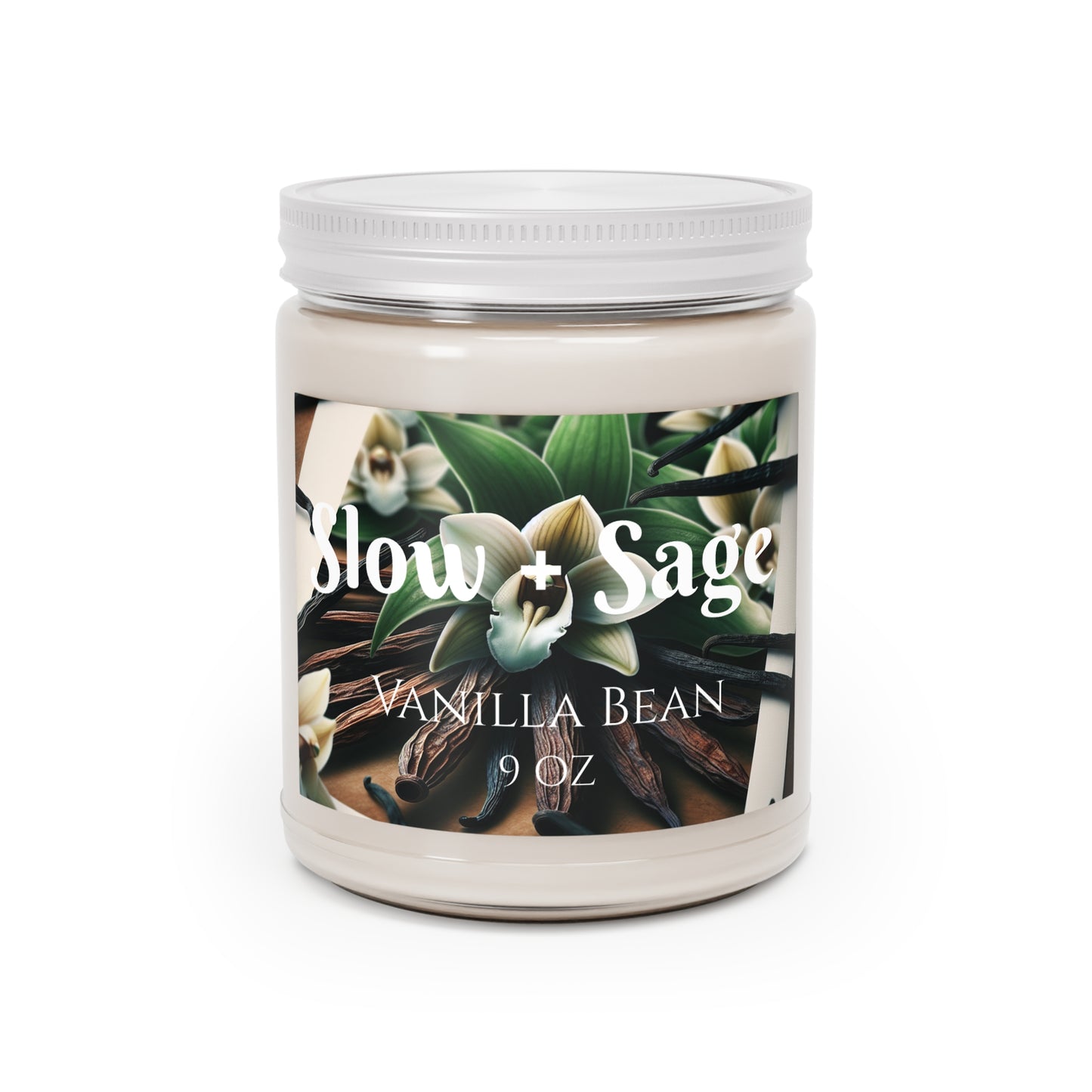 Slow + Sage Vanilla Bean 100% Soy Wax Scented Candles, 9oz