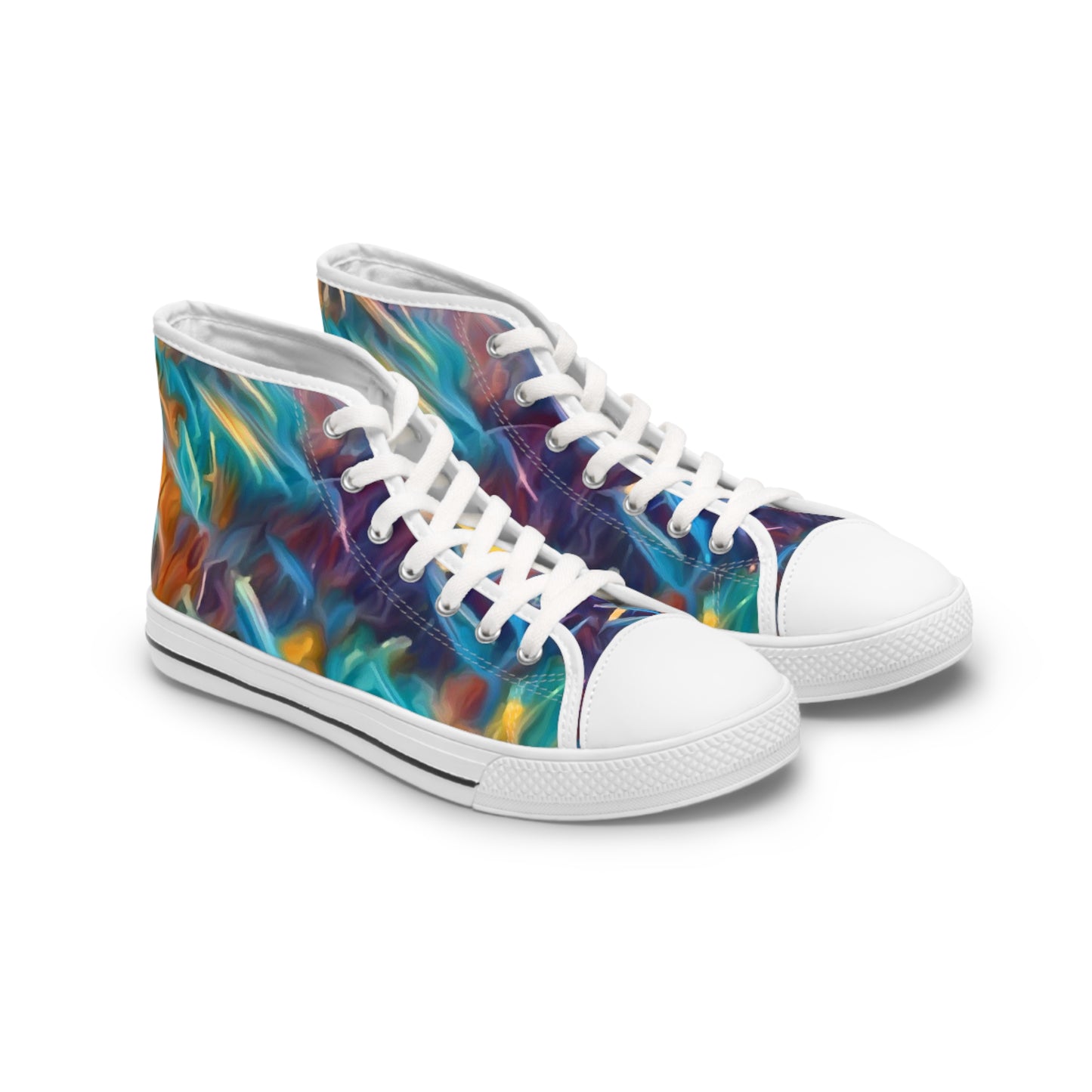 Art to Wear Vibrant Geometric Splatter Print Women's High Top Sneakers