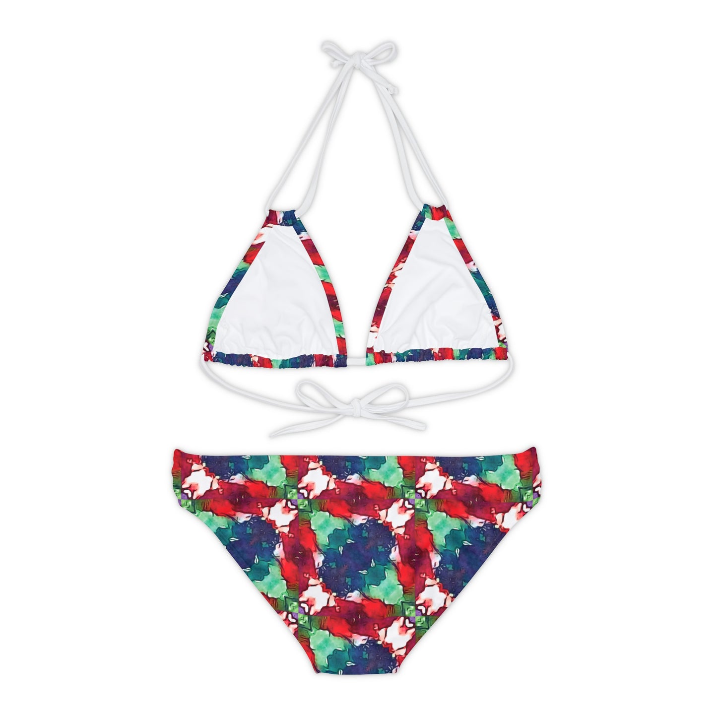Art to Wear Multicolor Water Color Strappy Bikini Set