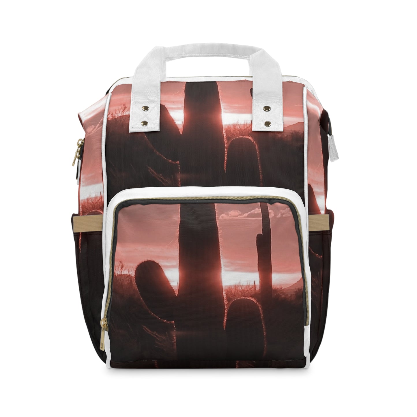 A Pink Desert Landscape Arizona Cactus Unisex Multifunctional Diaper Backpack