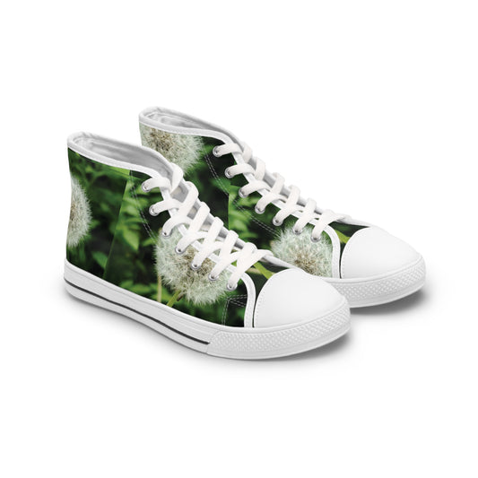 Dandelion Make A Wish Floral Women's High Top Sneakers