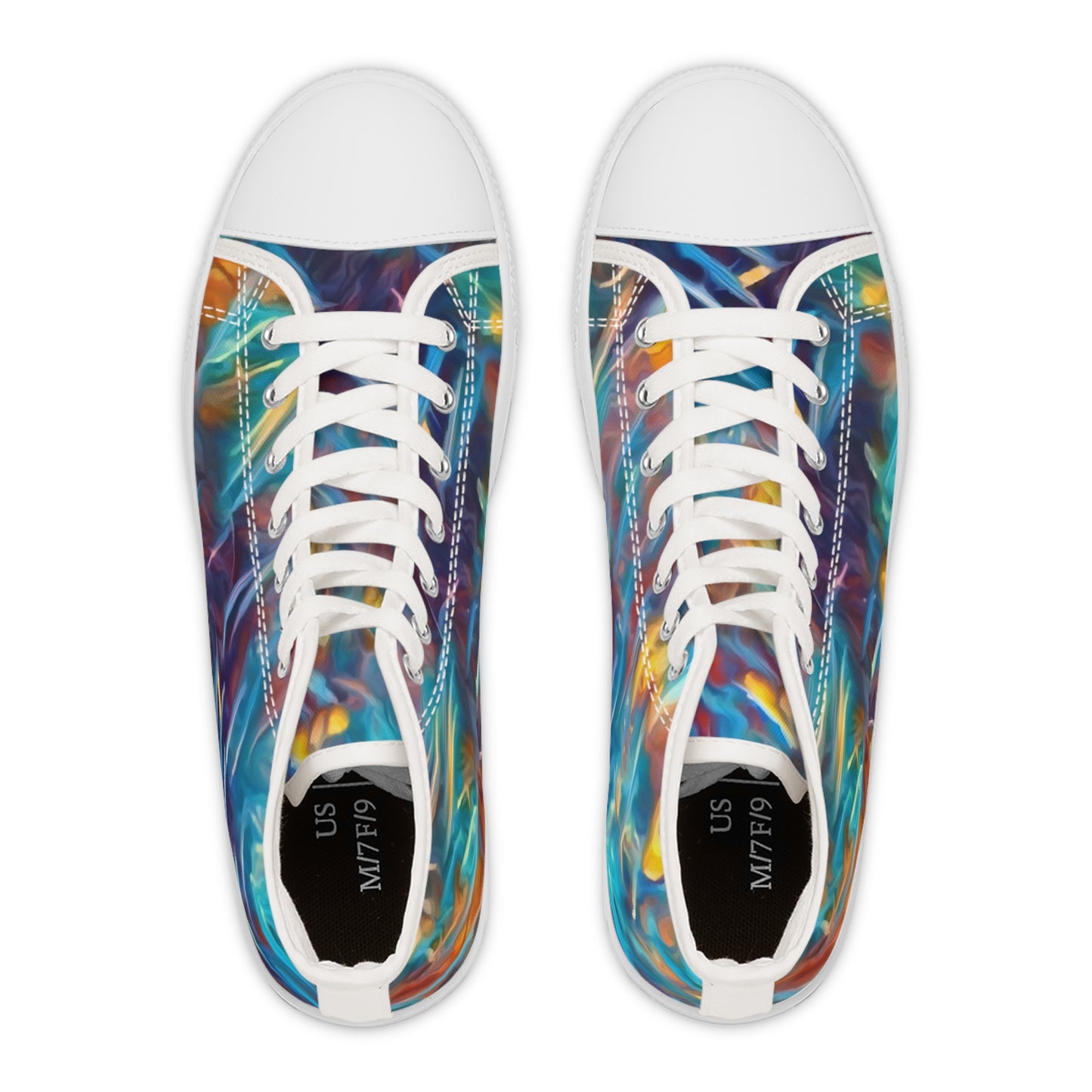 Art to Wear Vibrant Geometric Splatter Print Women's High Top Sneakers