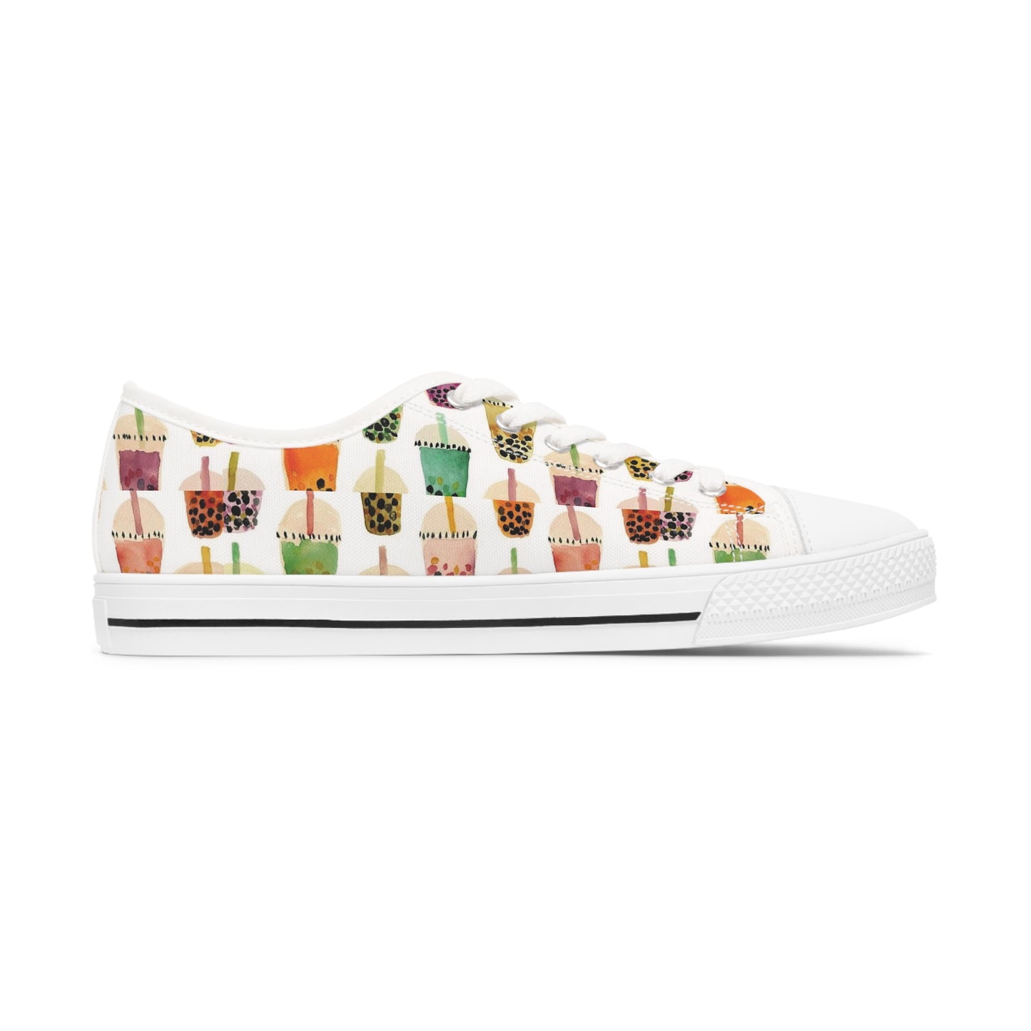 Bubble Tea Novelty Print Women's Low Top Sneakers