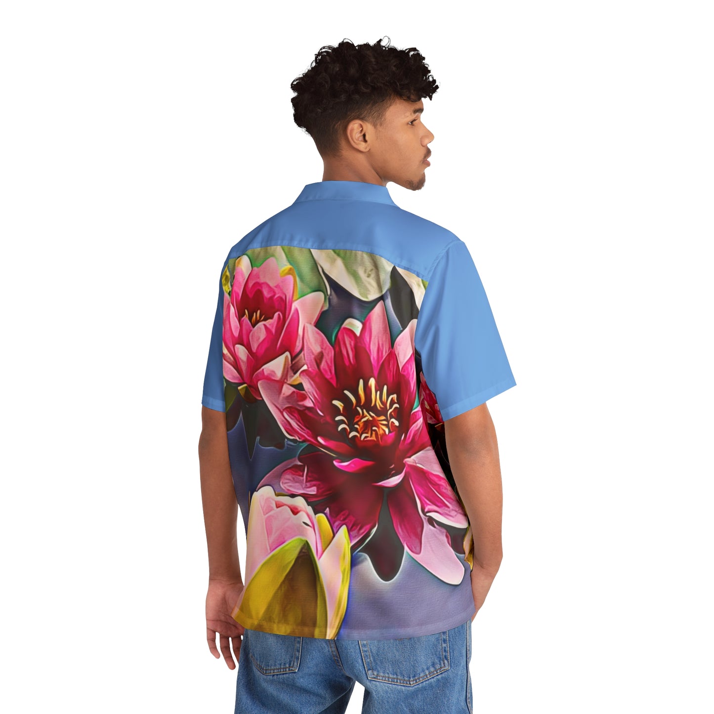 Lily Pads Multicolred Art to Wear Men's Hawaiian Shirt