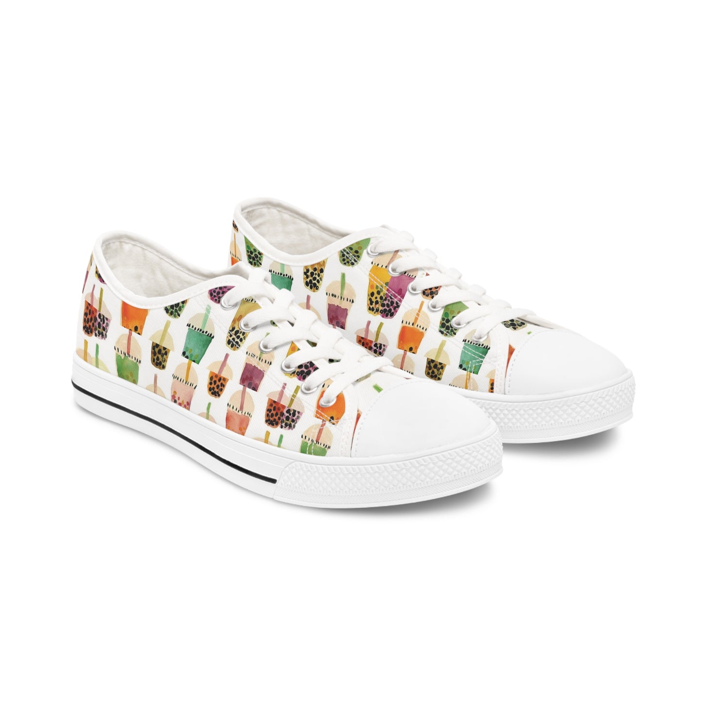 Bubble Tea Novelty Print Women's Low Top Sneakers