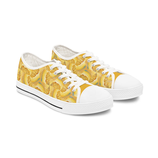 Abstract Lemon Segments Citrus Fruit Women's Low Top Sneakers