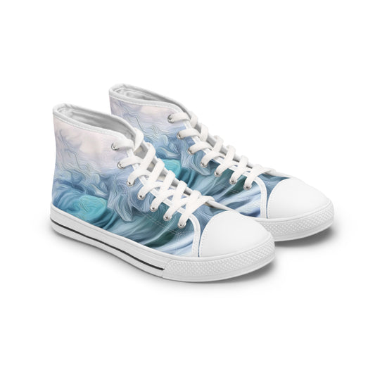 Blueberry Catch A Wave Women's High Top Sneakers