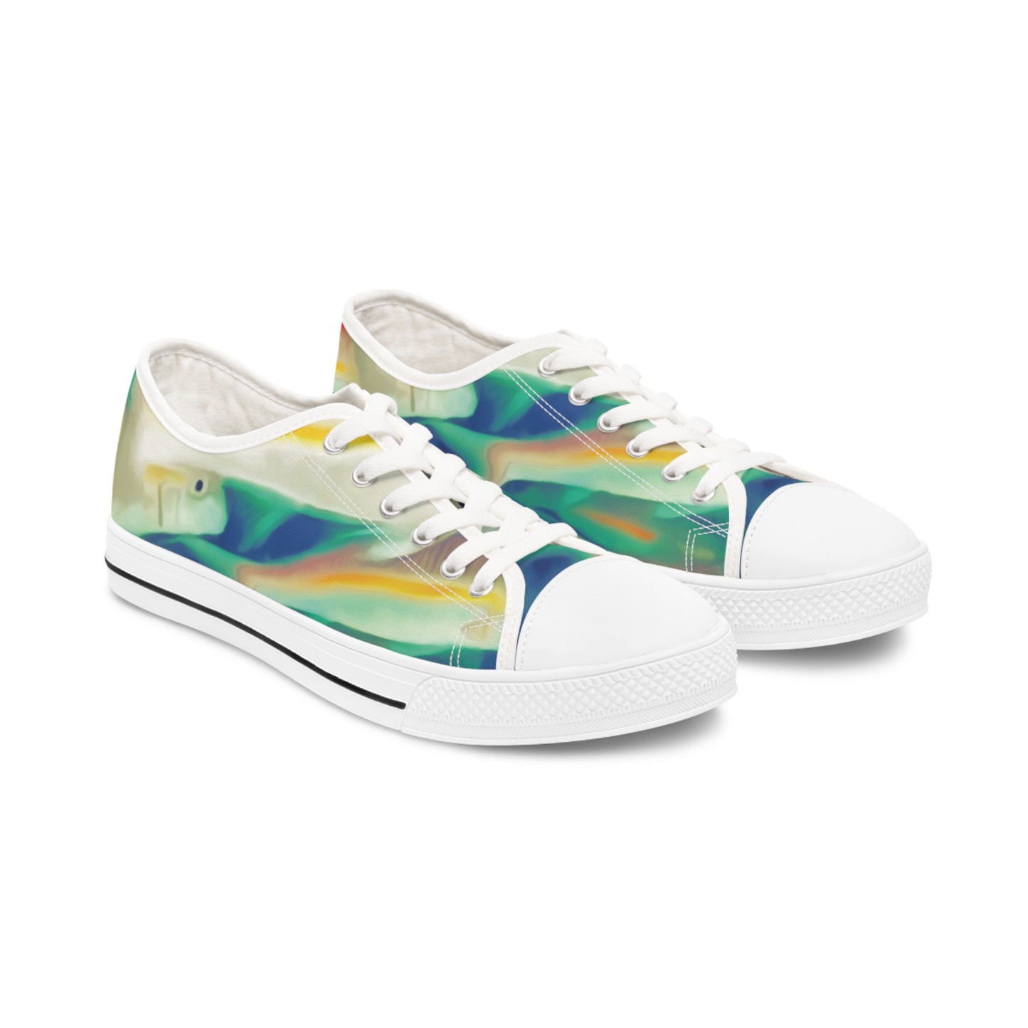 Art to Wear Vibrant Funky Fish Print Women's Low Top Sneakers