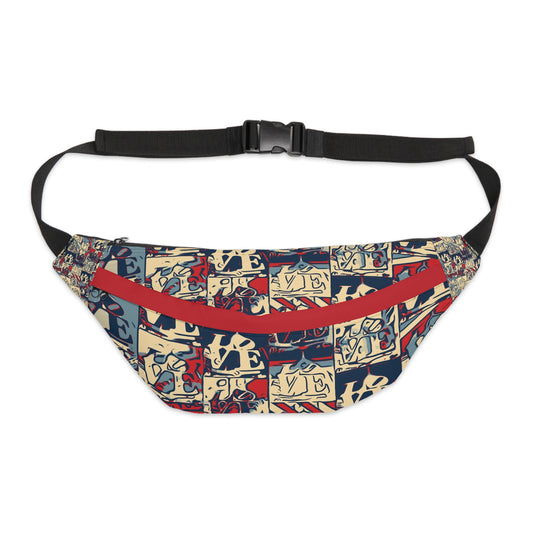 Love is the Answer Patriotic USA Colors Unity America Large Fanny Pack Everyday/Festival