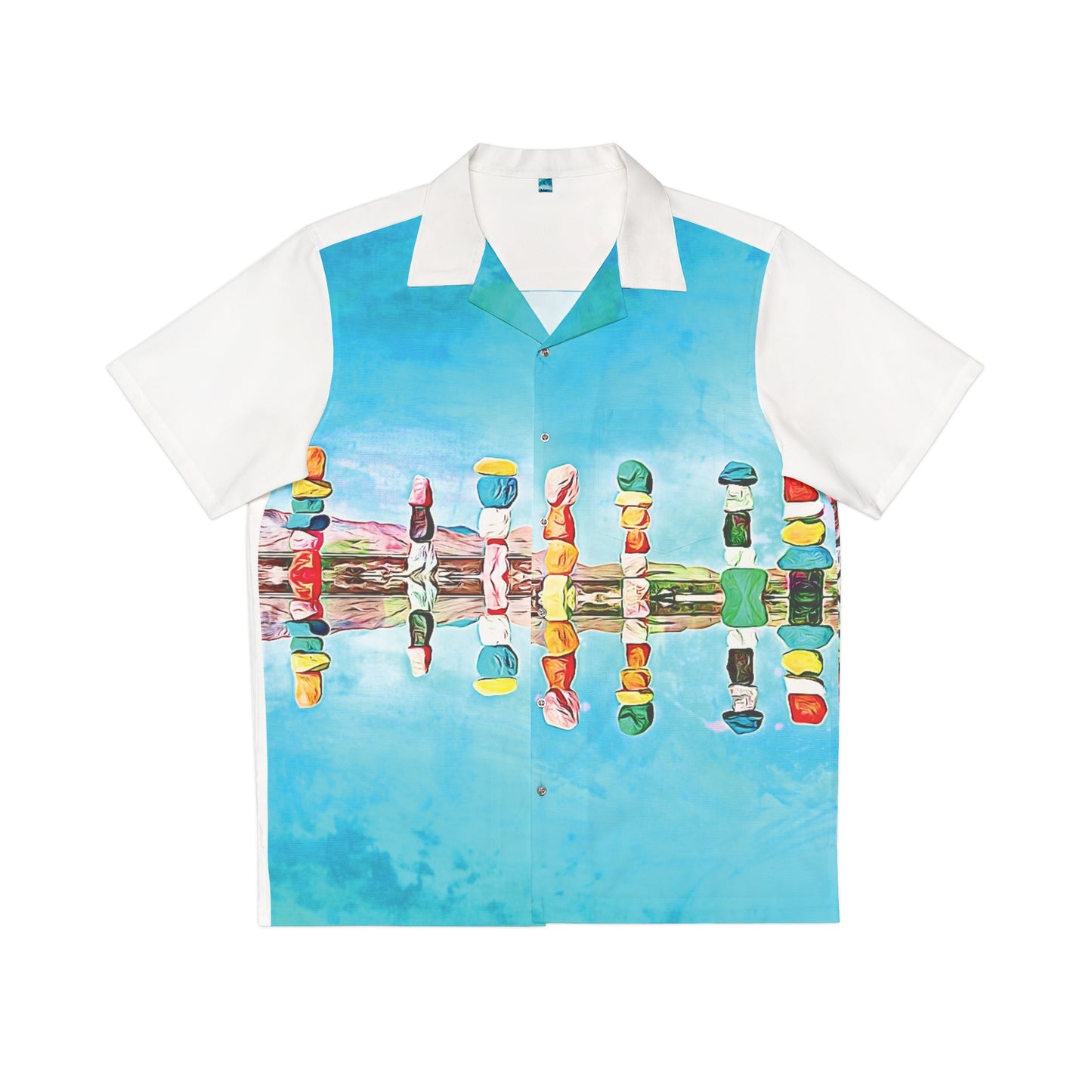 Seven Magic Mountains Nevada Art to Wear Men's Hawaiian Shirt Las Vegas