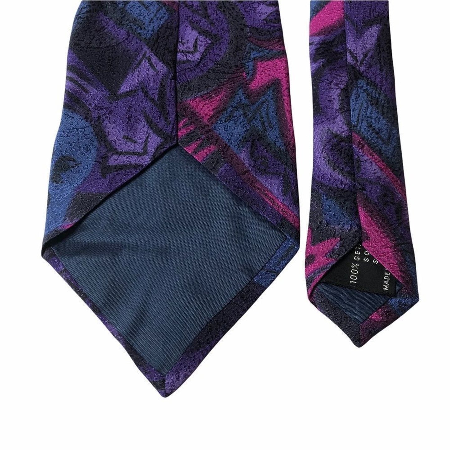 MISSONI Cravatte Purple Fleur de Lys Silk Neck Tie Made in Italy (3.75"W x 59" L)