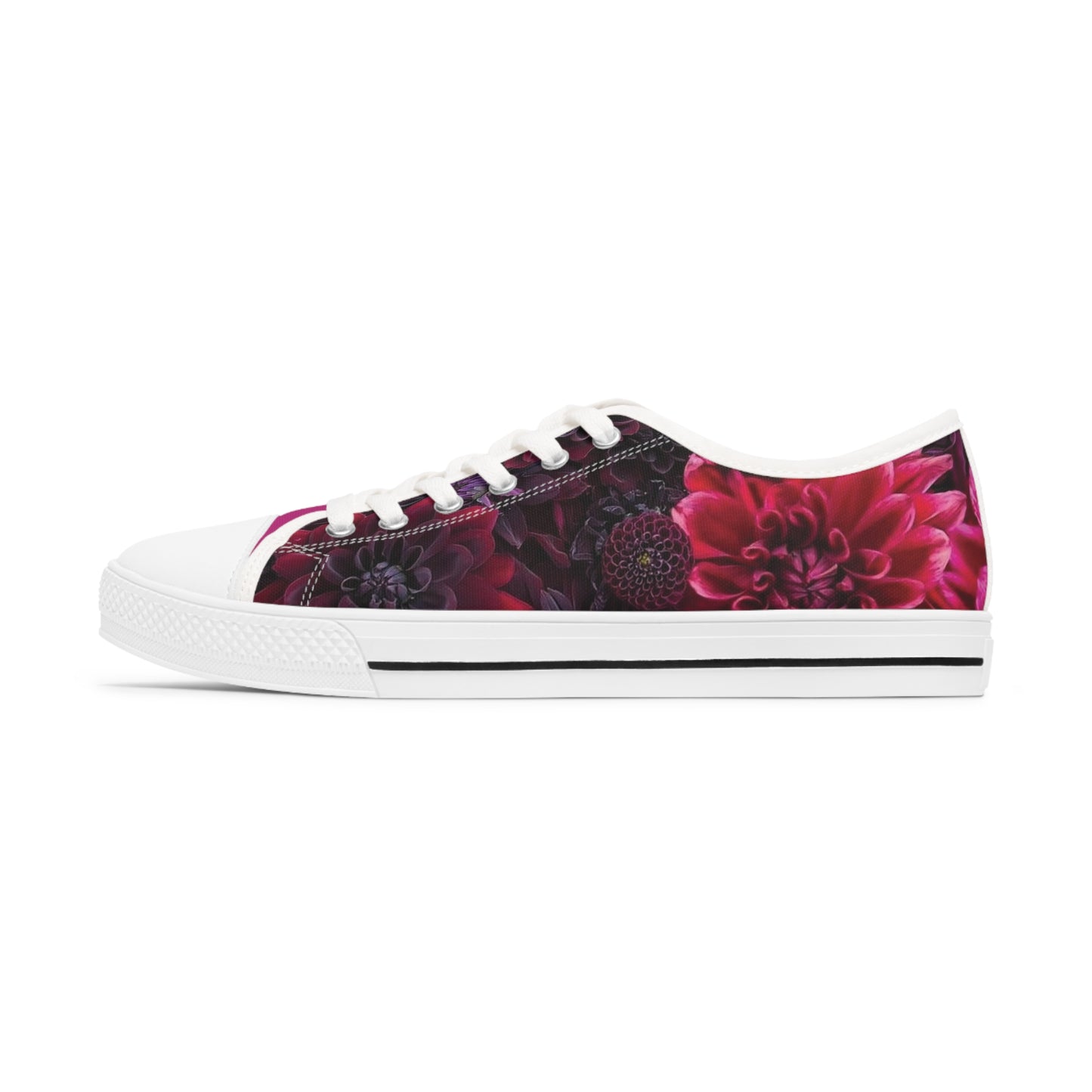 Dahlia Purple and Pink Flowers Women's Low Top Sneakers