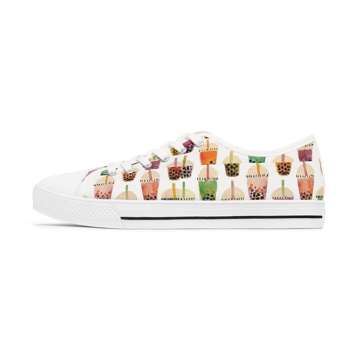 Bubble Tea Novelty Print Women's Low Top Sneakers