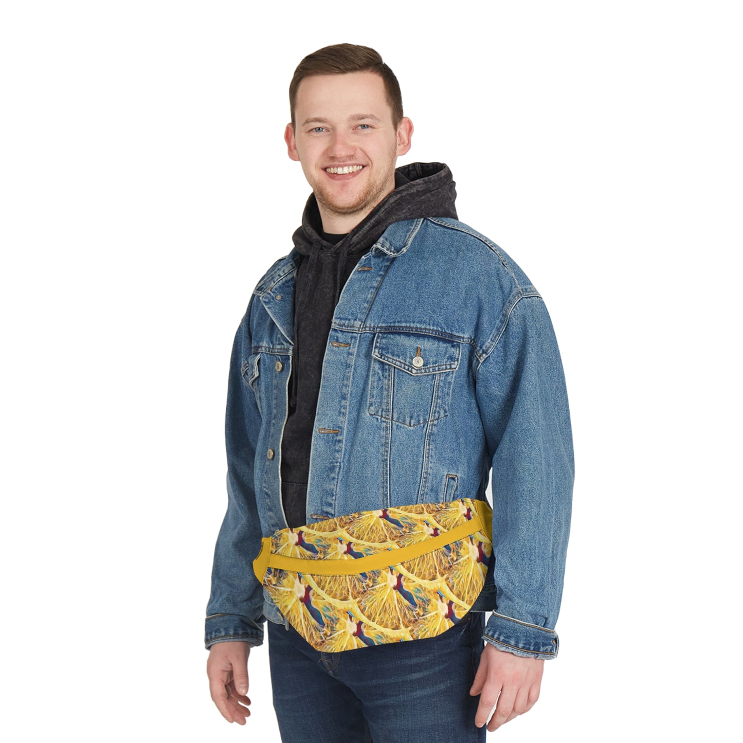 Lemons Print Yellow Art to Wear Large Fanny Pack