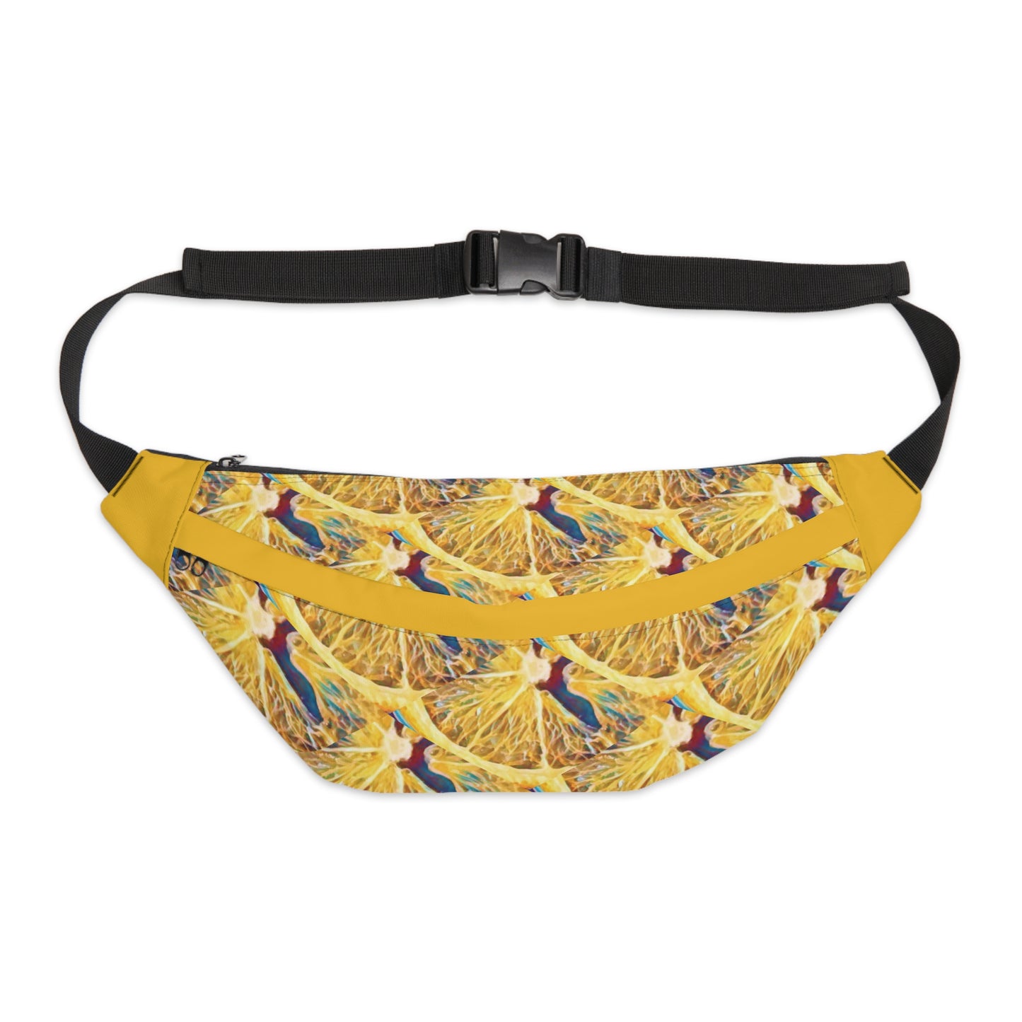 Lemons Print Yellow Art to Wear Large Fanny Pack