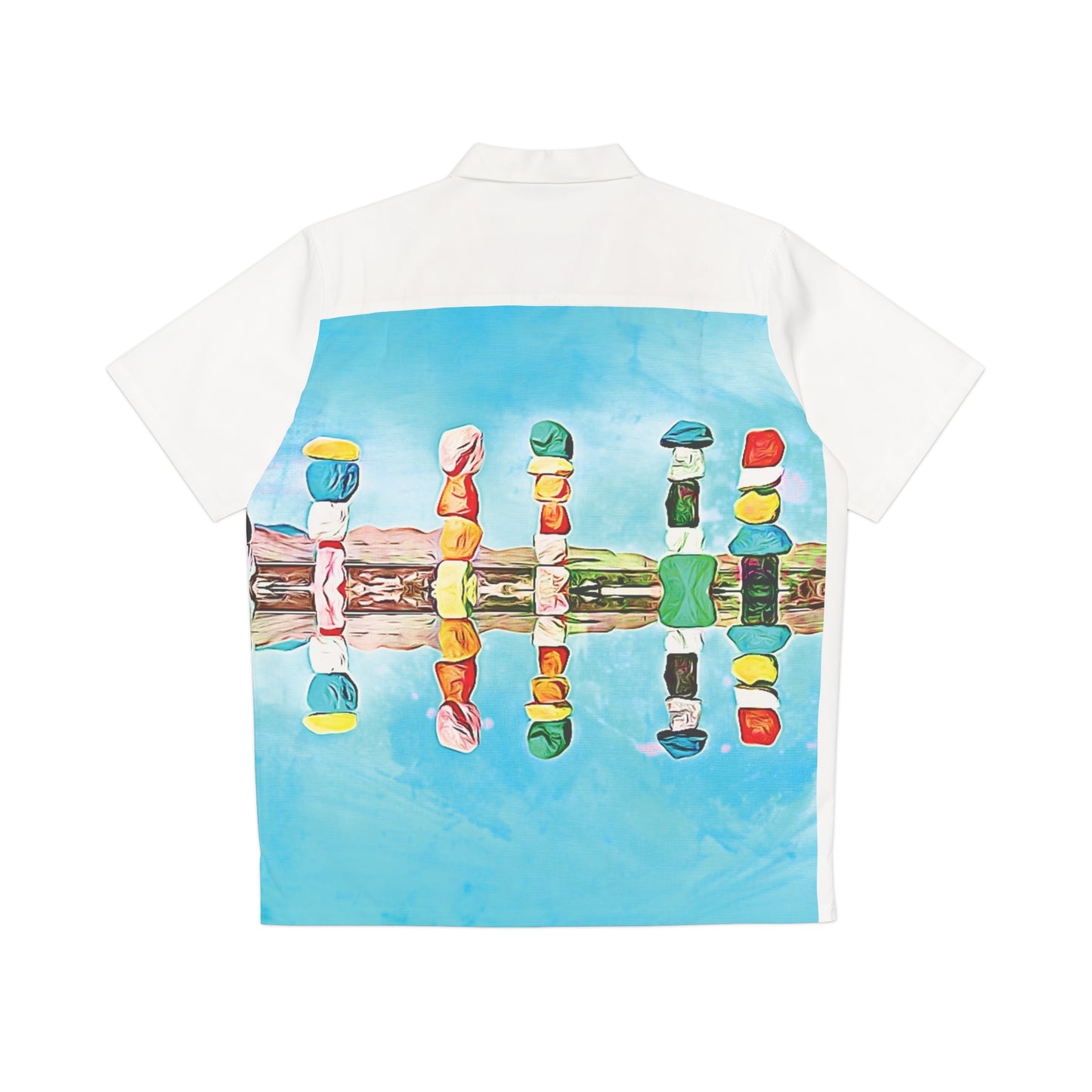 Seven Magic Mountains Nevada Art to Wear Men's Hawaiian Shirt Las Vegas