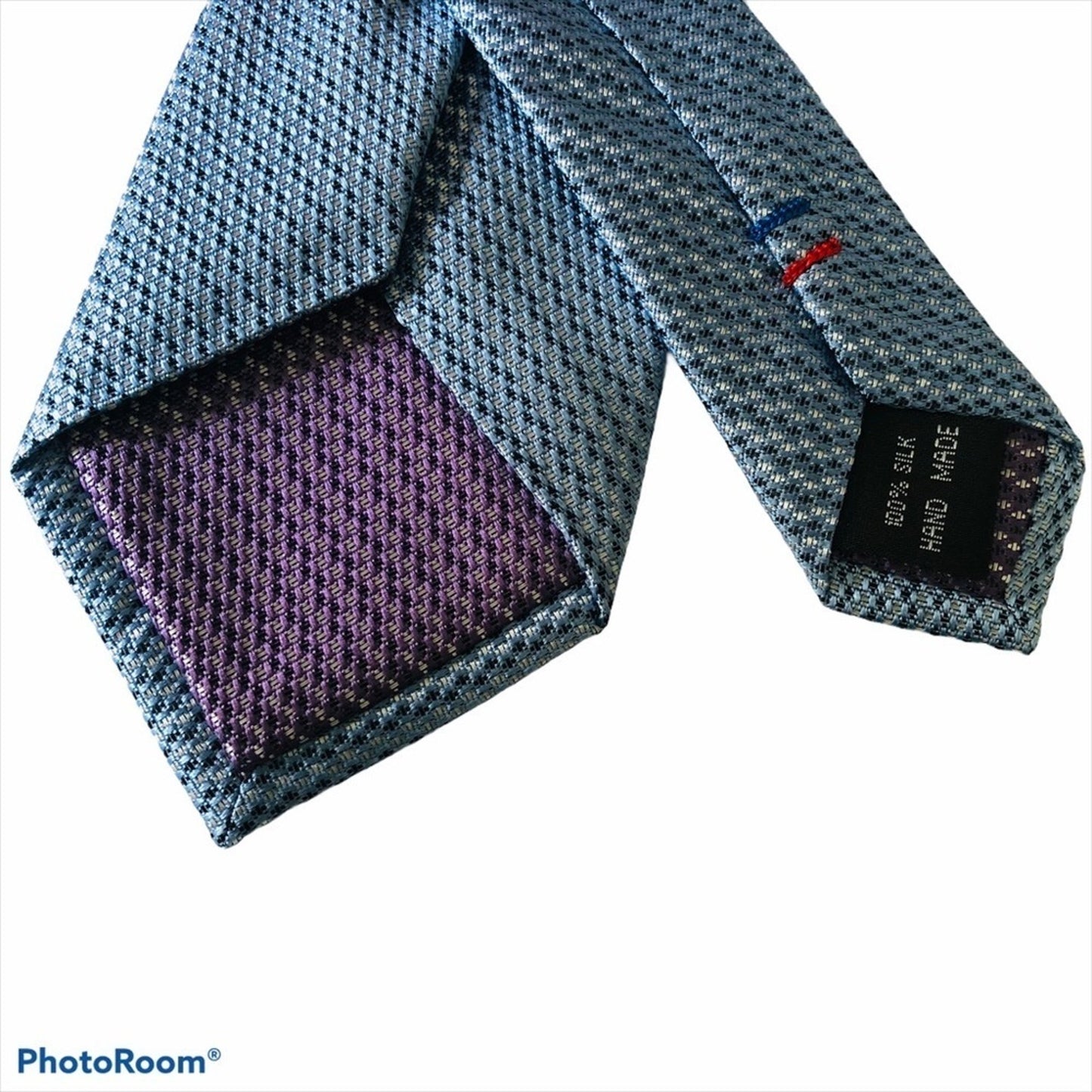 NEW DUCHAMP London Blue Mini Chain Link Silk Tie (3" W x 58"L) Professional