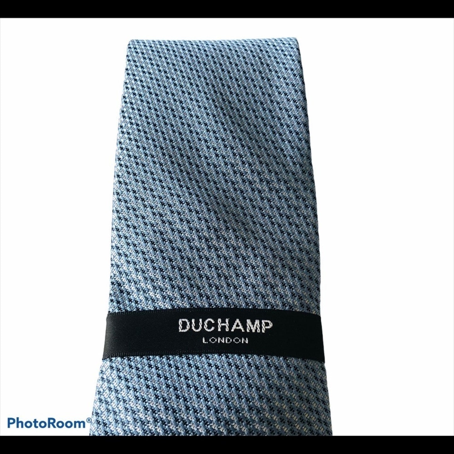 NEW DUCHAMP London Blue Mini Chain Link Silk Tie (3" W x 58"L) Professional