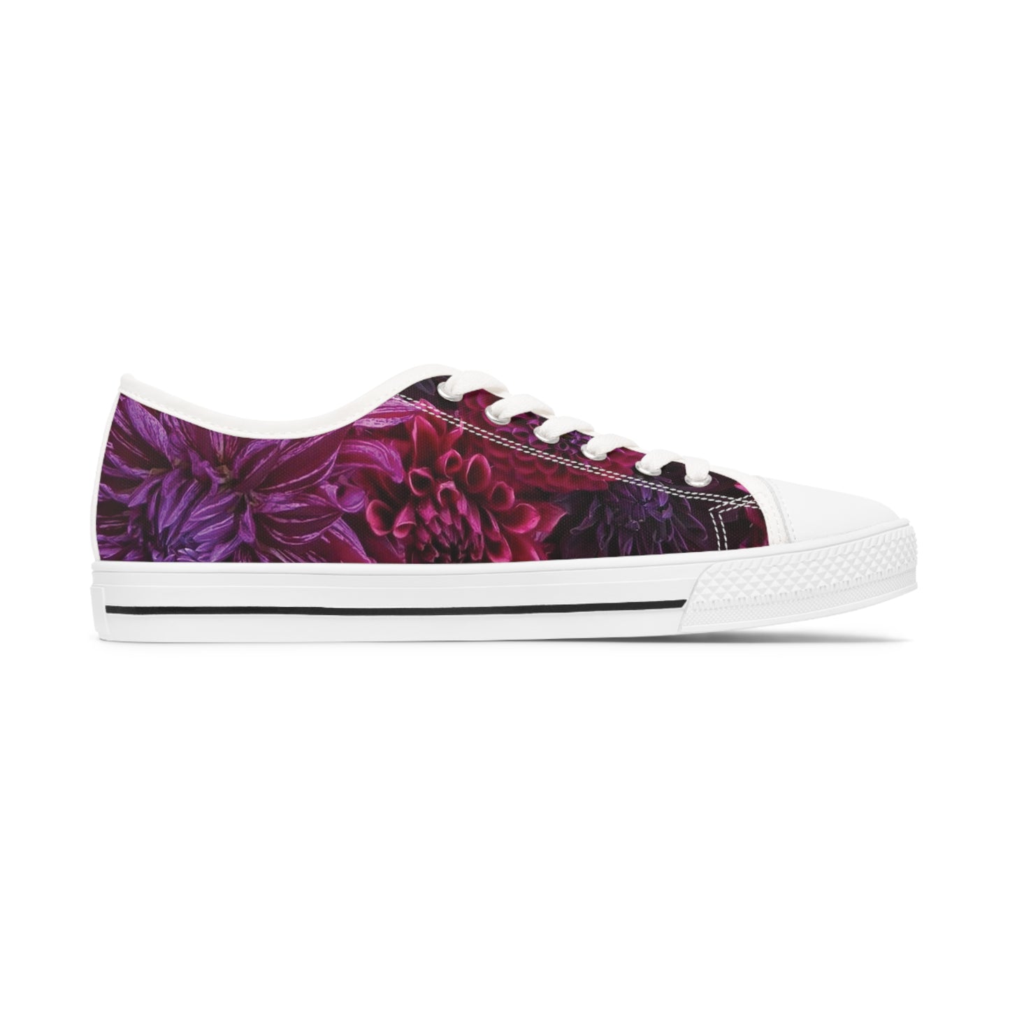 Dahlia Purple and Pink Flowers Women's Low Top Sneakers