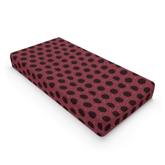 Dark Pink Floral Bold Pattern Baby Changing Pad Cover