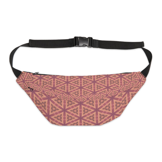 Peach Geometric Art to Wear Large Fanny Pack Everyday or Festival