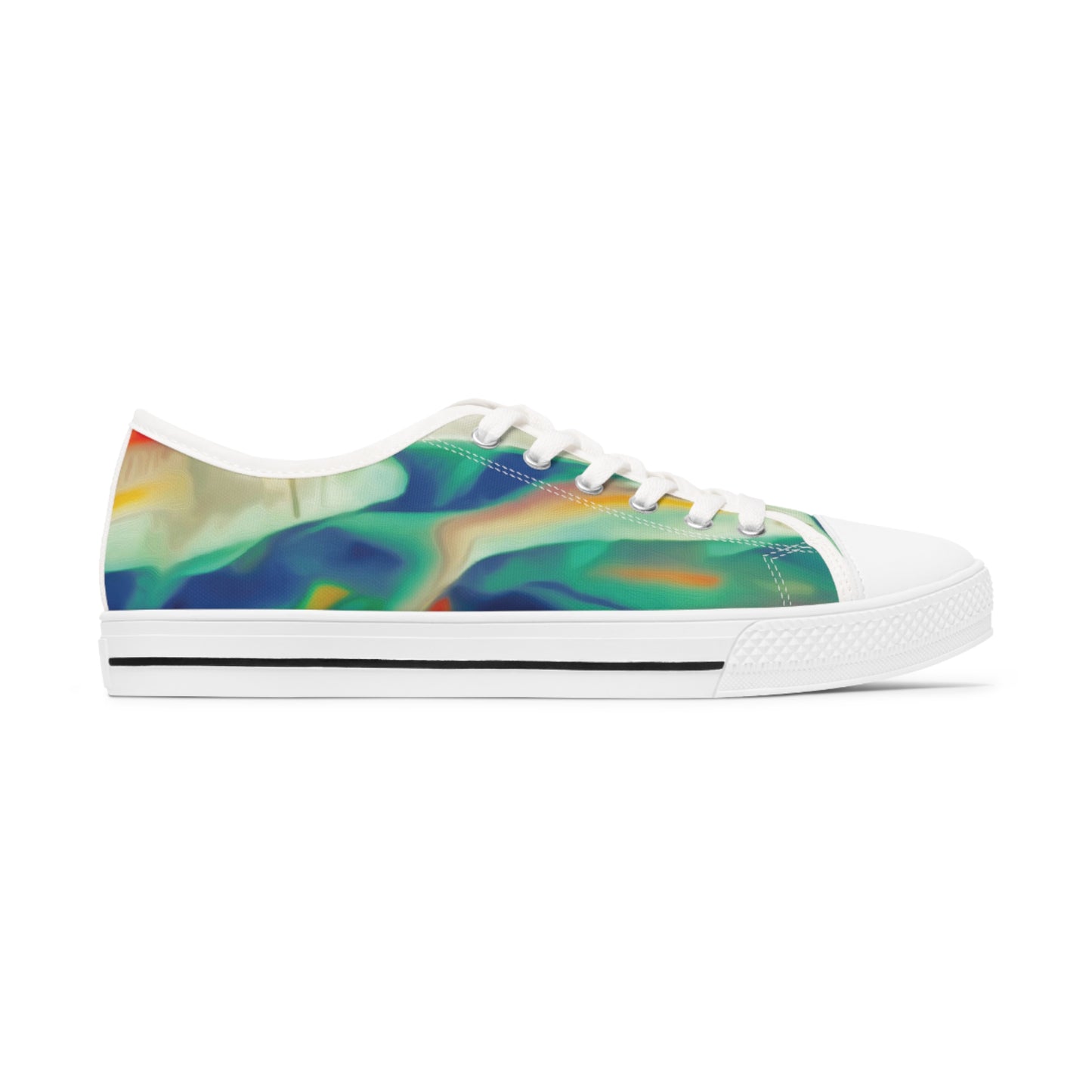 Art to Wear Vibrant Funky Fish Print Women's Low Top Sneakers