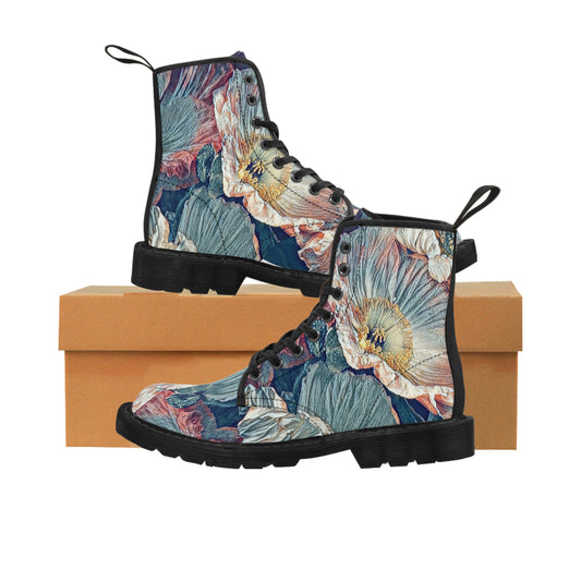 Floral Peony Art to Wear Women's Canvas Boots