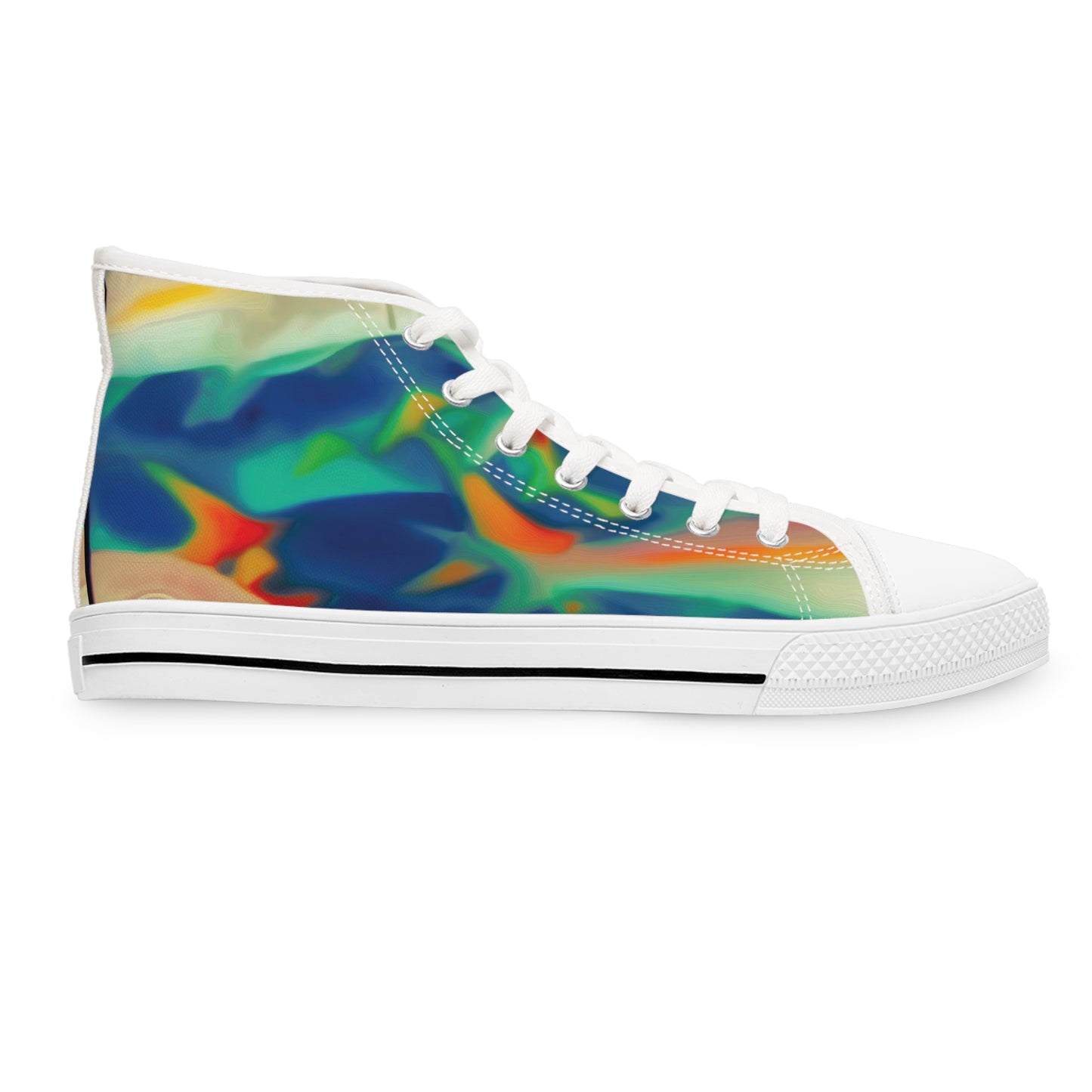 Art to Wear Funky Fish Print Under the Sea Women's High Top Sneakers