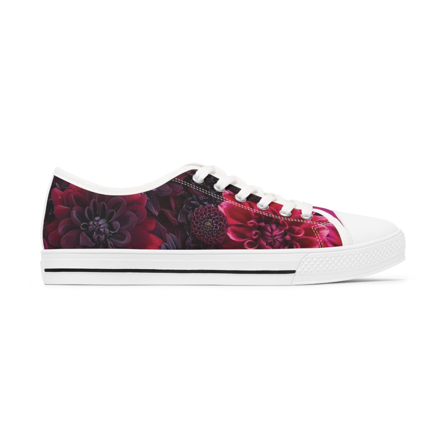 Dahlia Purple and Pink Flowers Women's Low Top Sneakers