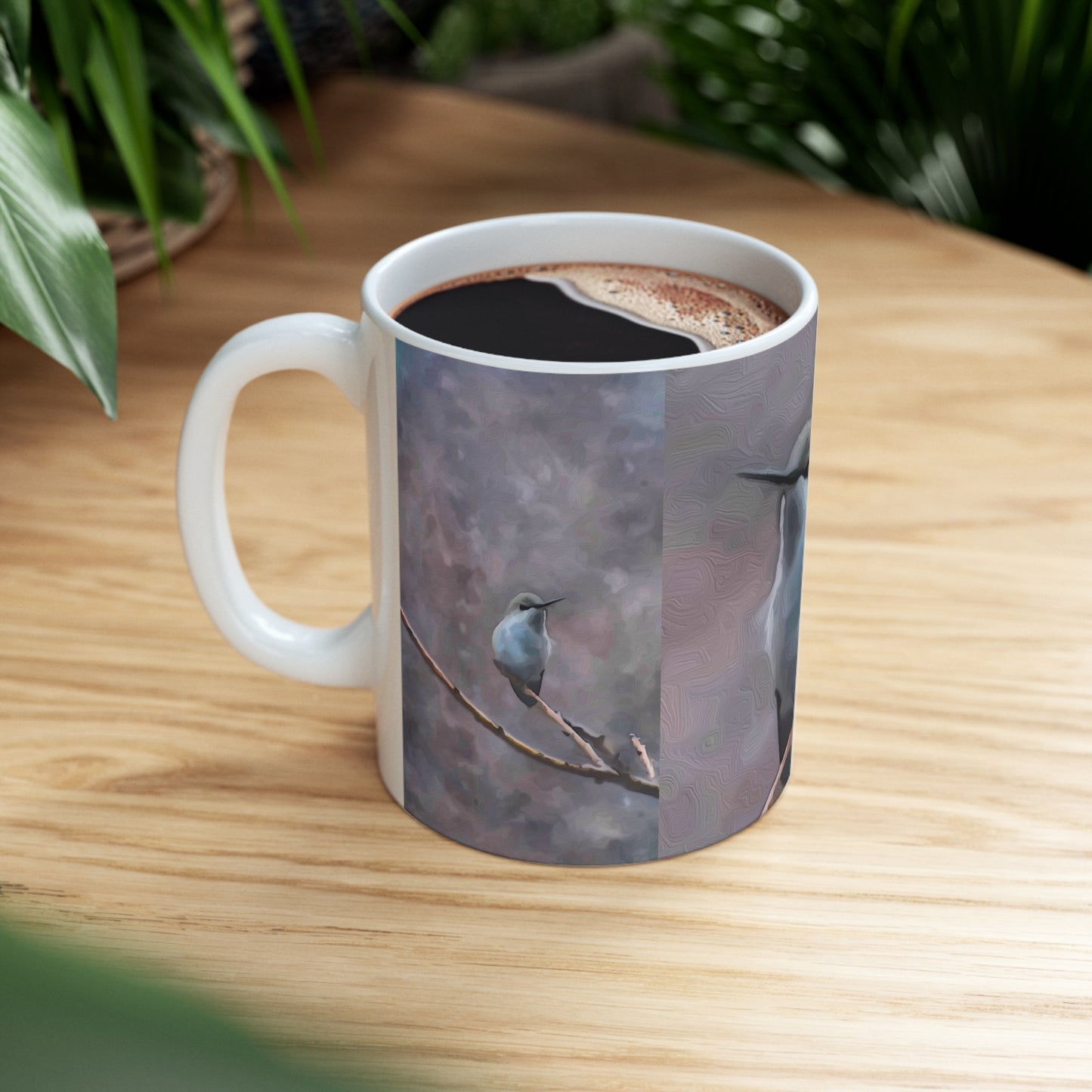 Blue Wren Bird Art to Drink White Ceramic Coffee Mug 11oz