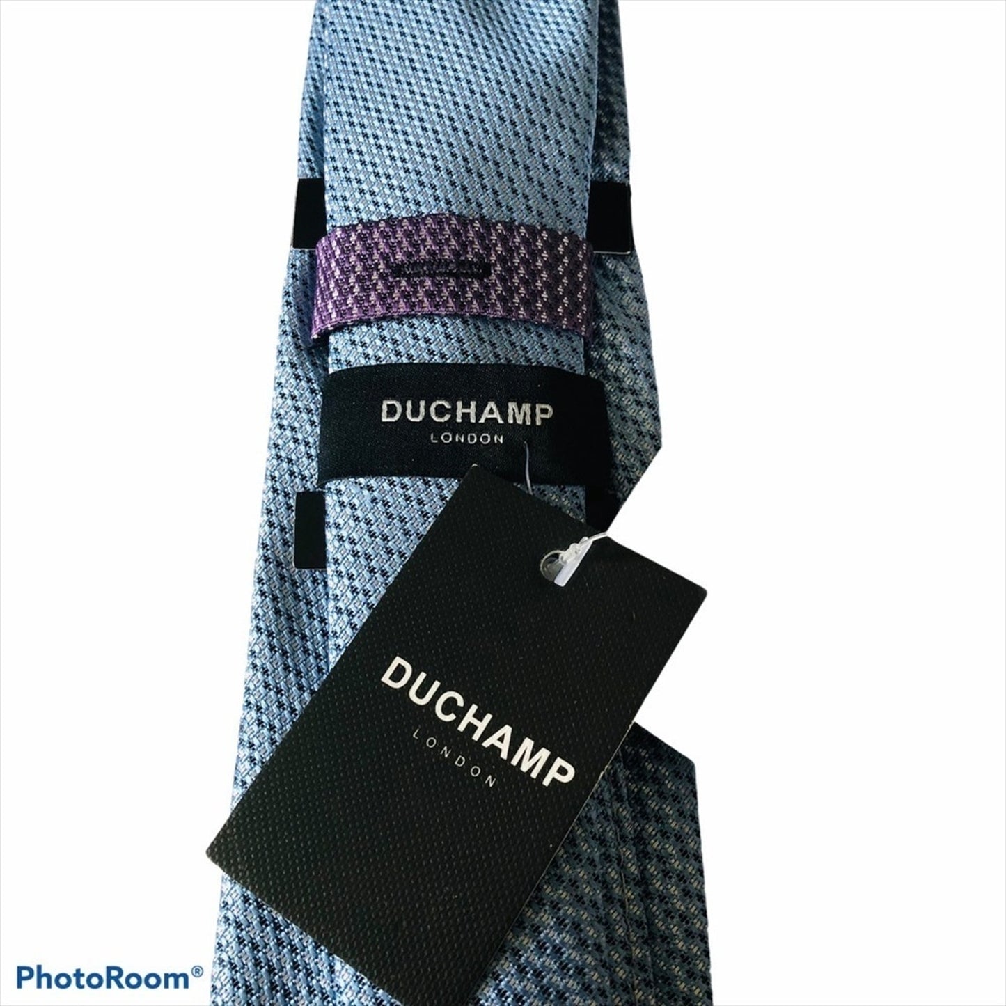 NEW DUCHAMP London Blue Mini Chain Link Silk Tie (3" W x 58"L) Professional