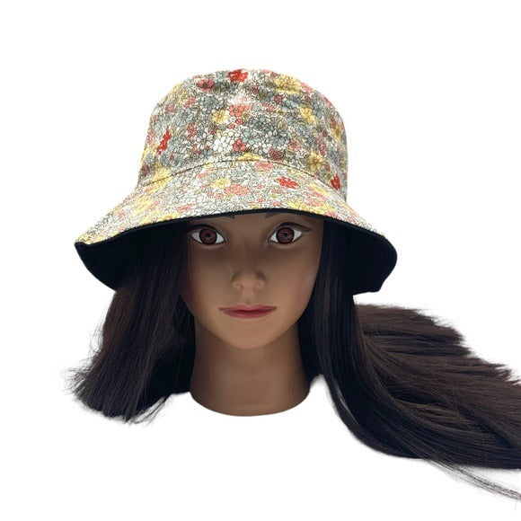 Boutique Multi-Colored Dainty Floral Print Fully Reversible Bucket Hat OSFM